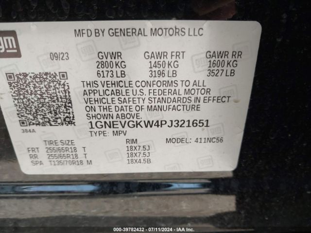 Photo 8 VIN: 1GNEVGKW4PJ321651 - CHEVROLET TRAVERSE 