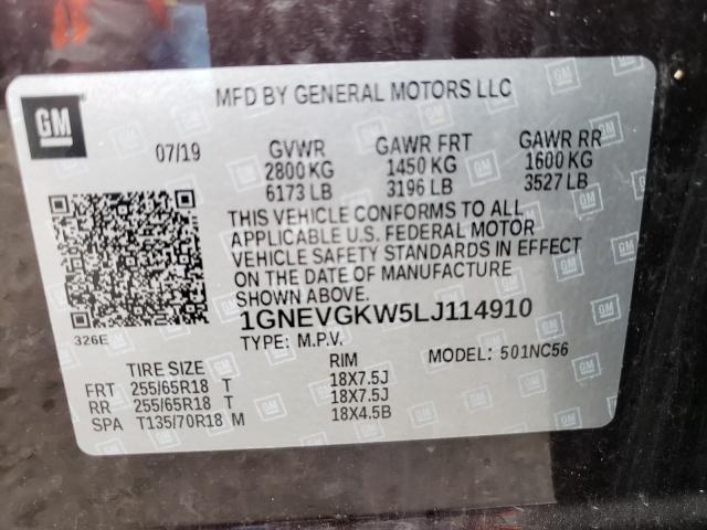 Photo 9 VIN: 1GNEVGKW5LJ114910 - CHEVROLET TRAVERSE L 