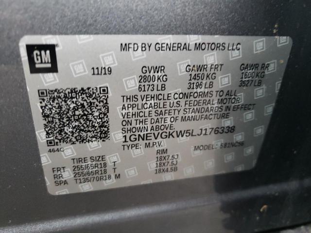 Photo 11 VIN: 1GNEVGKW5LJ176338 - CHEVROLET TRAVERSE L 