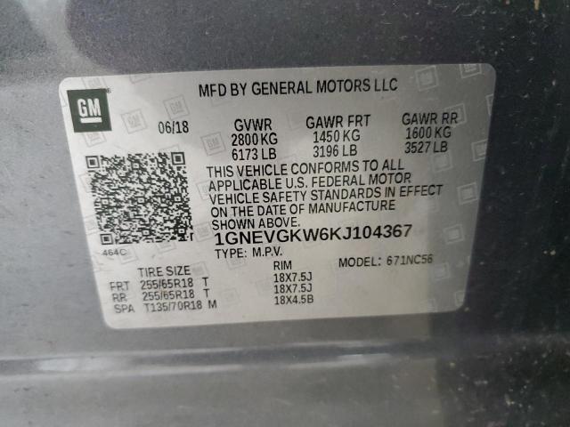 Photo 12 VIN: 1GNEVGKW6KJ104367 - CHEVROLET TRAVERSE L 