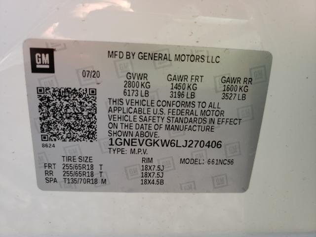 Photo 9 VIN: 1GNEVGKW6LJ270406 - CHEVROLET TRAVERSE L 