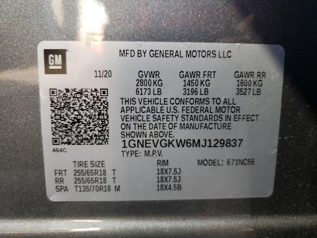 Photo 12 VIN: 1GNEVGKW6MJ129837 - CHEVROLET TRAVERSE 