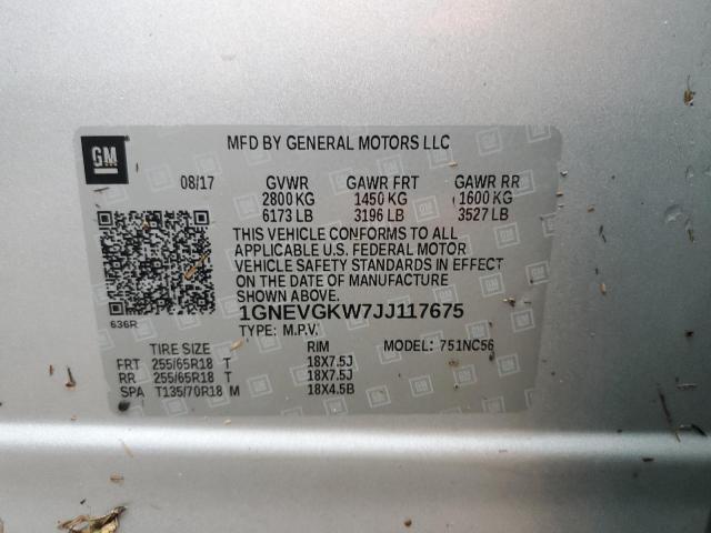 Photo 13 VIN: 1GNEVGKW7JJ117675 - CHEVROLET TRAVERSE L 