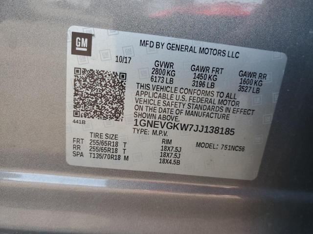 Photo 13 VIN: 1GNEVGKW7JJ138185 - CHEVROLET TRAVERSE 