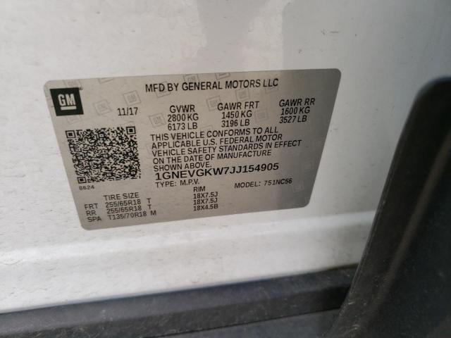 Photo 13 VIN: 1GNEVGKW7JJ154905 - CHEVROLET TRAVERSE 