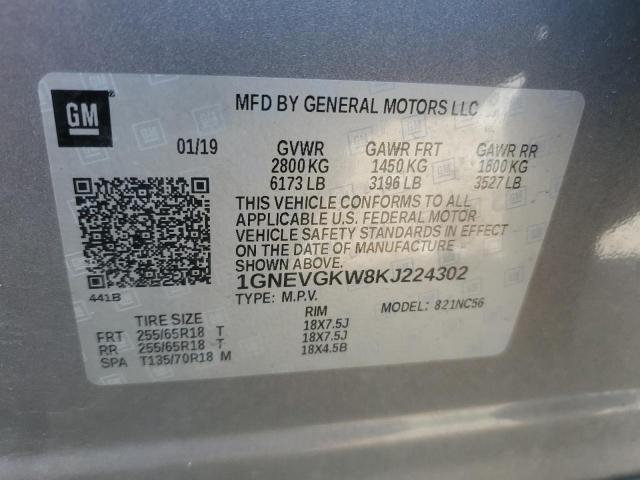 Photo 12 VIN: 1GNEVGKW8KJ224302 - CHEVROLET TRAVERSE L 