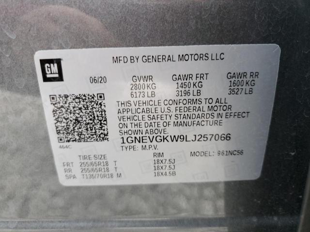 Photo 12 VIN: 1GNEVGKW9LJ257066 - CHEVROLET TRAVERSE 