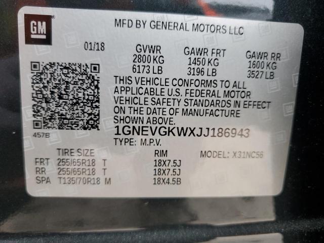 Photo 12 VIN: 1GNEVGKWXJJ186943 - CHEVROLET TRAVERSE 