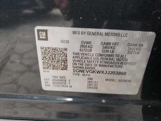 Photo 9 VIN: 1GNEVGKWXJJ203868 - CHEVROLET TRAVERSE L 