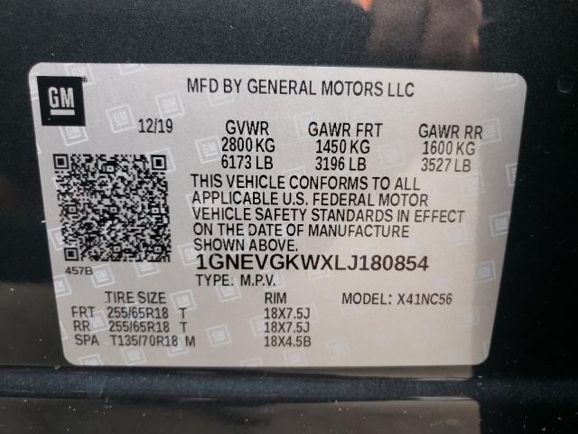 Photo 9 VIN: 1GNEVGKWXLJ180854 - CHEVROLET TRAVERSE L 