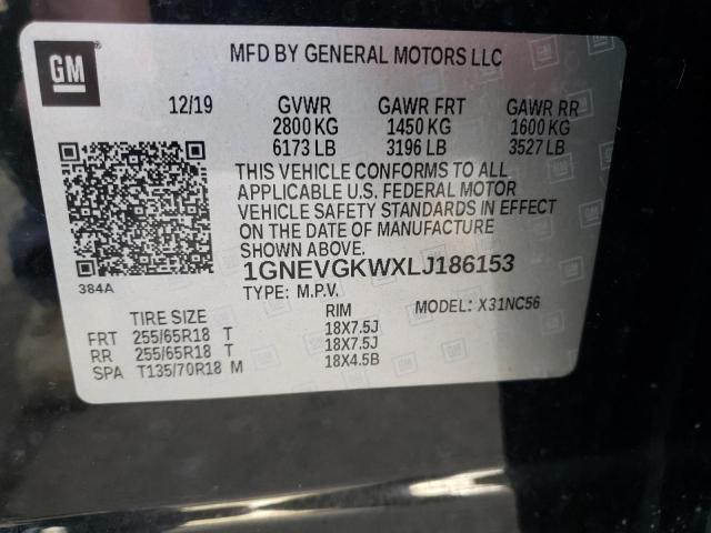 Photo 9 VIN: 1GNEVGKWXLJ186153 - CHEVROLET TRAVERSE L 