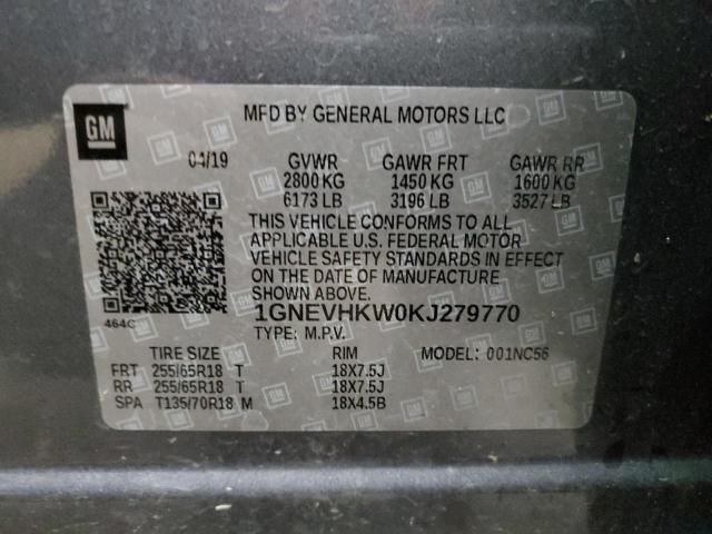 Photo 12 VIN: 1GNEVHKW0KJ279770 - CHEVROLET TRAVERSE L 