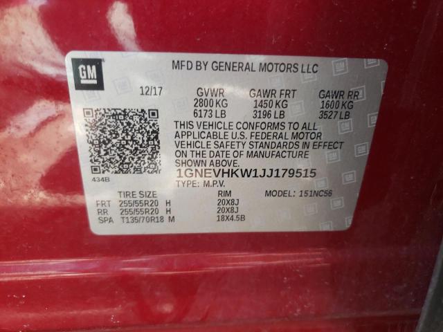 Photo 12 VIN: 1GNEVHKW1JJ179515 - CHEVROLET TRAVERSE 