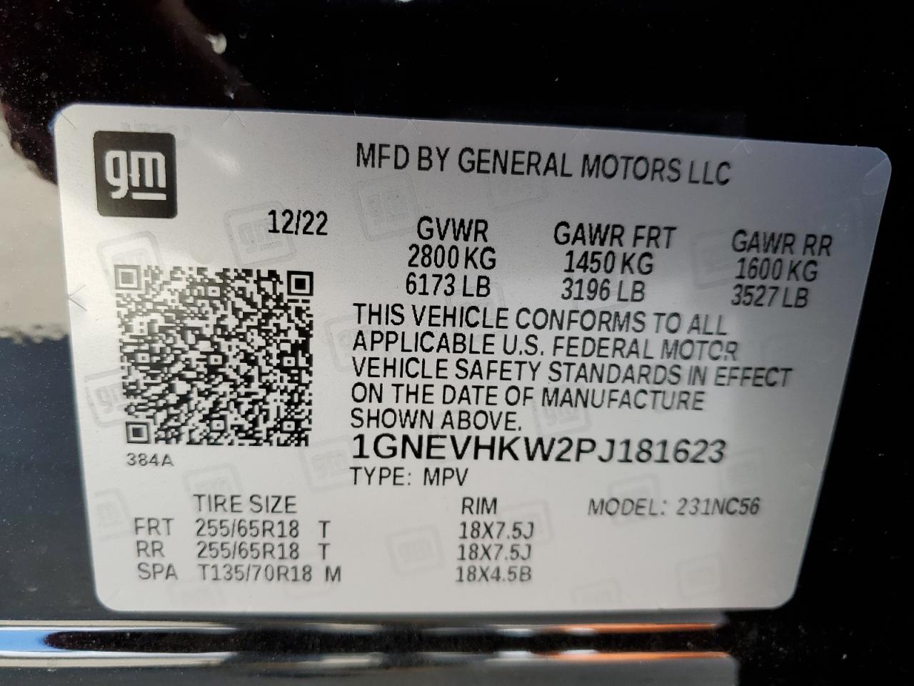 Photo 12 VIN: 1GNEVHKW2PJ181623 - CHEVROLET TRAVERSE 