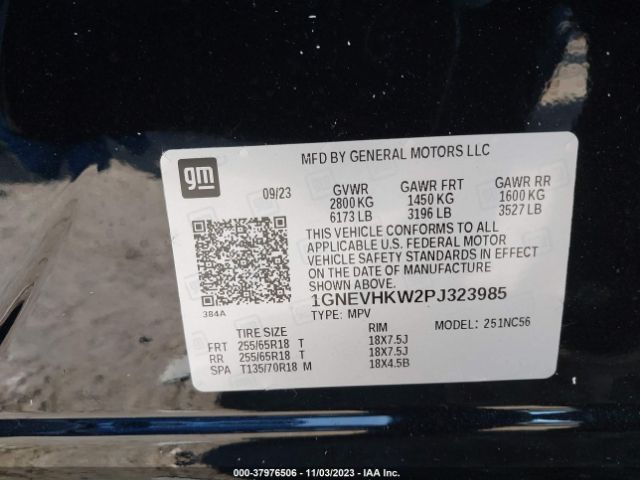 Photo 8 VIN: 1GNEVHKW2PJ323985 - CHEVROLET TRAVERSE 