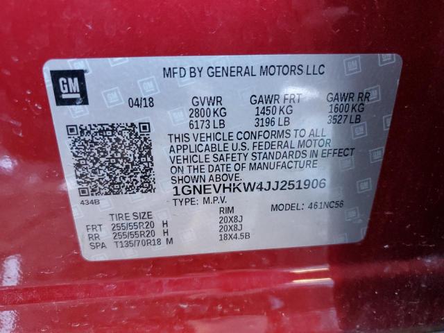 Photo 12 VIN: 1GNEVHKW4JJ251906 - CHEVROLET TRAVERSE L 