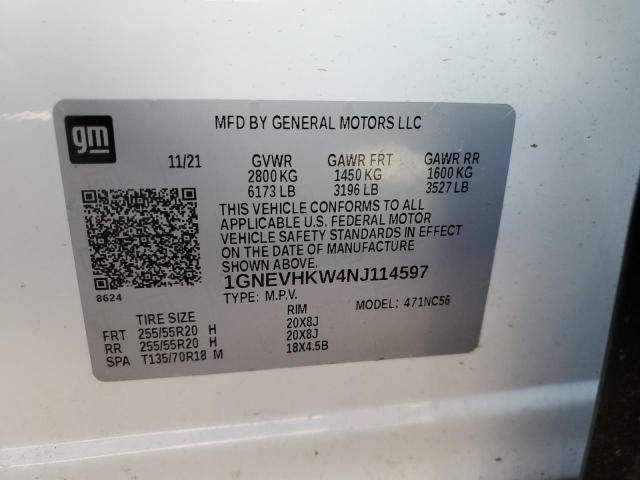 Photo 9 VIN: 1GNEVHKW4NJ114597 - CHEVROLET TRAVERSE L 