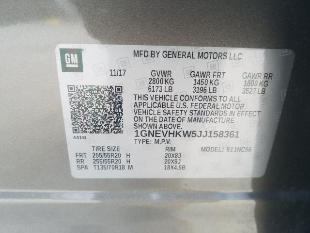 Photo 9 VIN: 1GNEVHKW5JJ158361 - CHEVROLET TRAVERSE L 