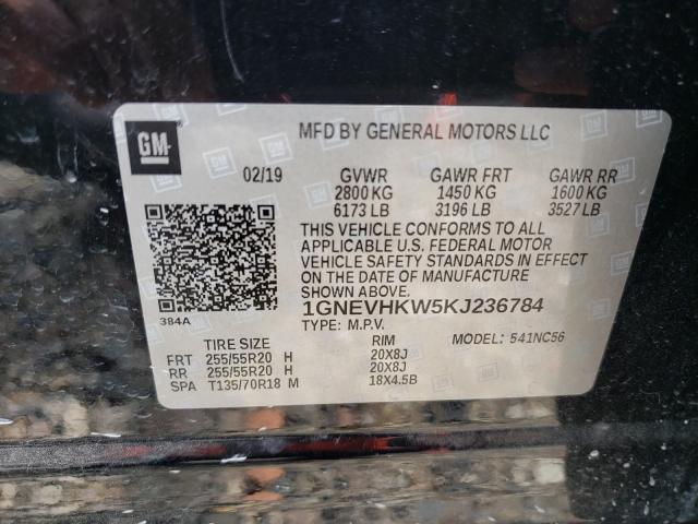 Photo 9 VIN: 1GNEVHKW5KJ236784 - CHEVROLET TRAVERSE L 