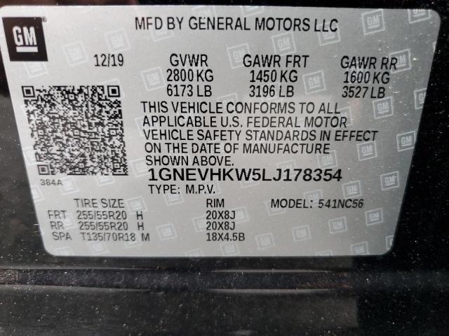 Photo 12 VIN: 1GNEVHKW5LJ178354 - CHEVROLET TRAVERSE L 