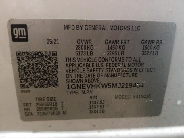 Photo 9 VIN: 1GNEVHKW5MJ219454 - CHEVROLET TRAVERSE L 