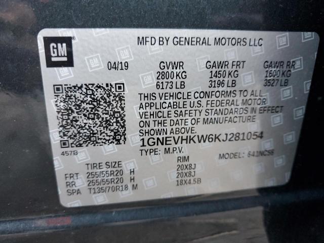 Photo 13 VIN: 1GNEVHKW6KJ281054 - CHEVROLET TRAVERSE 