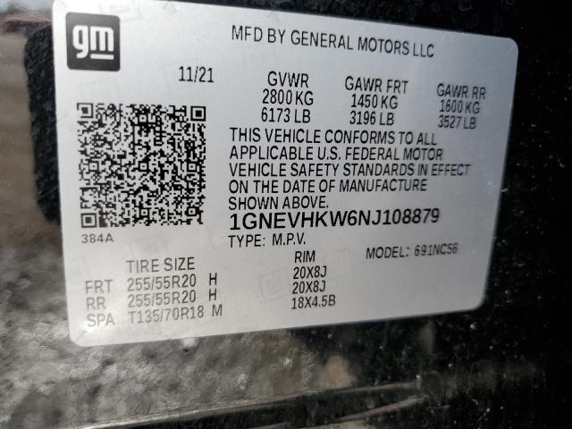 Photo 12 VIN: 1GNEVHKW6NJ108879 - CHEVROLET TRAVERSE L 