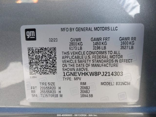 Photo 8 VIN: 1GNEVHKW8PJ214303 - CHEVROLET TRAVERSE 