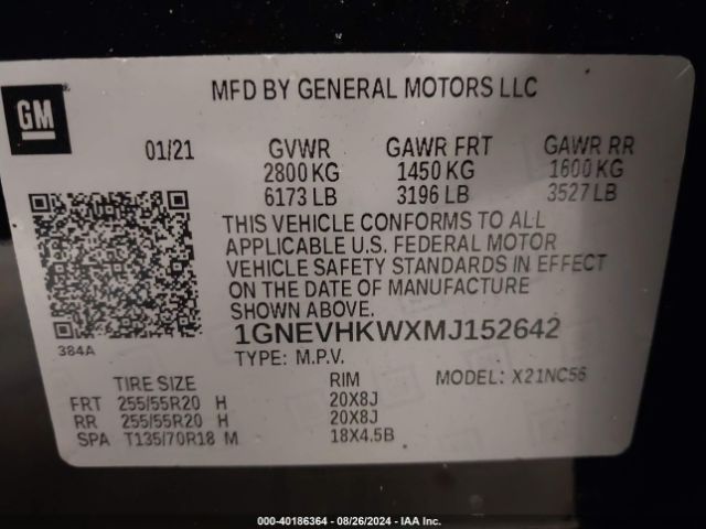 Photo 8 VIN: 1GNEVHKWXMJ152642 - CHEVROLET TRAVERSE 