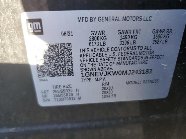 Photo 12 VIN: 1GNEVJKW0MJ243183 - CHEVROLET TRAVERSE R 