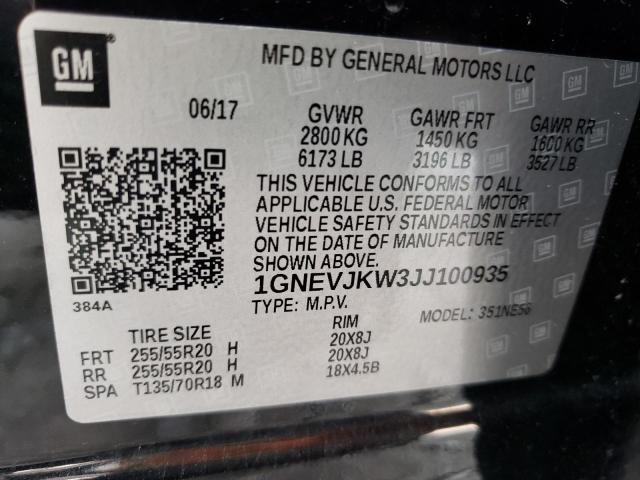 Photo 12 VIN: 1GNEVJKW3JJ100935 - CHEVROLET TRAVERSE P 