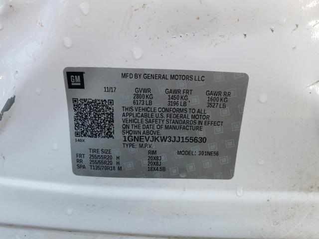 Photo 9 VIN: 1GNEVJKW3JJ155630 - CHEVROLET TRAVERSE P 