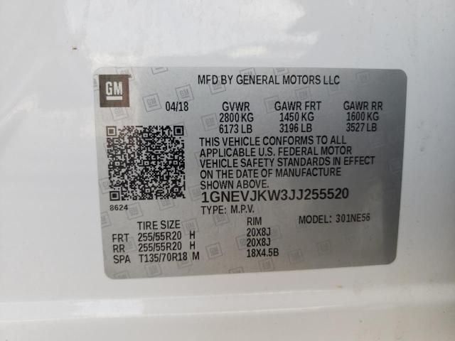 Photo 9 VIN: 1GNEVJKW3JJ255520 - CHEVROLET TRAVERSE P 