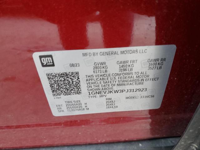 Photo 12 VIN: 1GNEVJKW3PJ312923 - CHEVROLET TRAVERSE R 