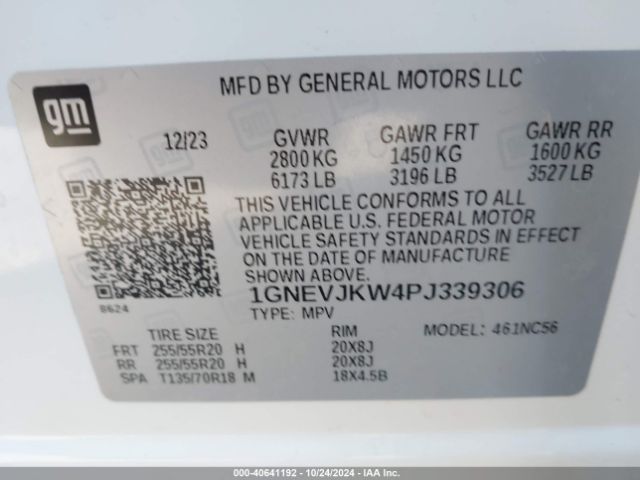 Photo 8 VIN: 1GNEVJKW4PJ339306 - CHEVROLET TRAVERSE 