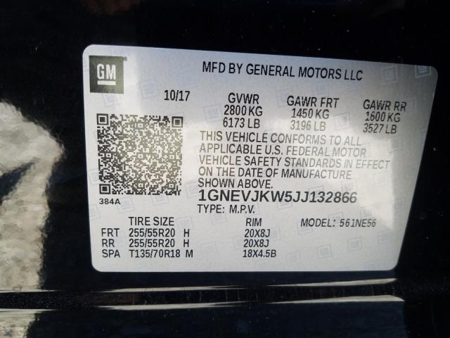 Photo 9 VIN: 1GNEVJKW5JJ132866 - CHEVROLET TRAVERSE P 