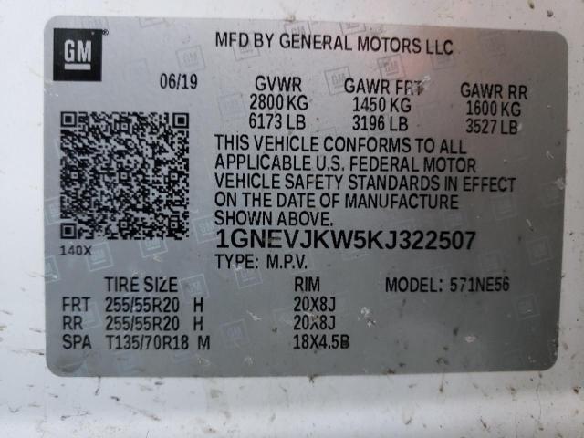 Photo 13 VIN: 1GNEVJKW5KJ322507 - CHEVROLET TRAVERSE 