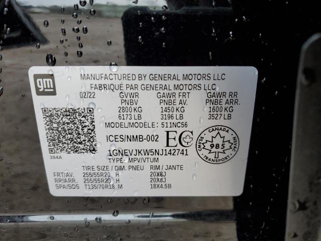 Photo 12 VIN: 1GNEVJKW5NJ142741 - CHEVROLET TRAVERSE R 