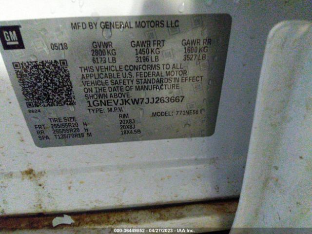 Photo 8 VIN: 1GNEVJKW7JJ263667 - CHEVROLET TRAVERSE 