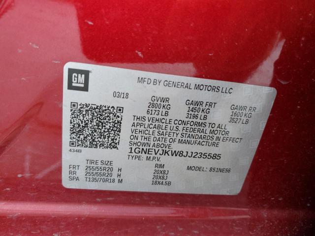 Photo 12 VIN: 1GNEVJKW8JJ235585 - CHEVROLET TRAVERSE P 