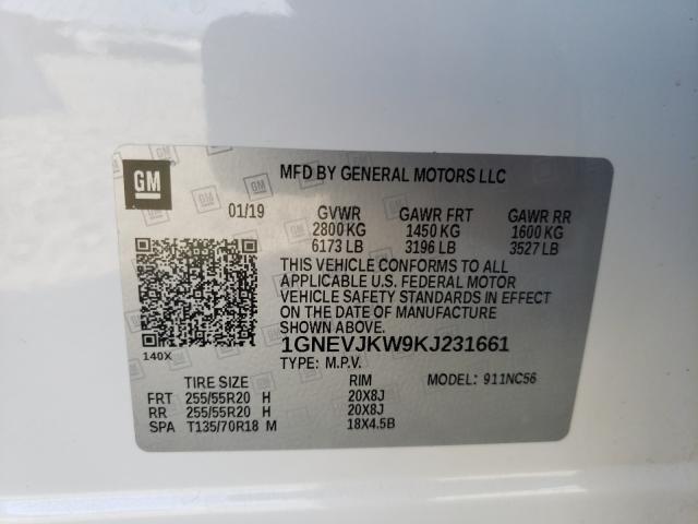 Photo 9 VIN: 1GNEVJKW9KJ231661 - CHEVROLET TRAVERSE H 