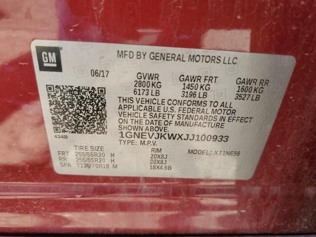 Photo 11 VIN: 1GNEVJKWXJJ100933 - CHEVROLET TRAVERSE 