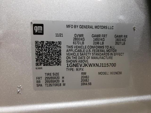 Photo 12 VIN: 1GNEVJKWXNJ115700 - CHEVROLET TRAVERSE R 