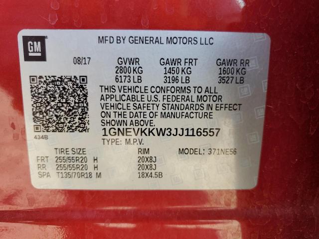 Photo 13 VIN: 1GNEVKKW3JJ116557 - CHEVROLET TRAVERSE H 