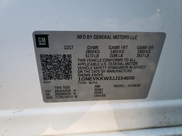 Photo 9 VIN: 1GNEVKKW3JJ154600 - CHEVROLET TRAVERSE H 