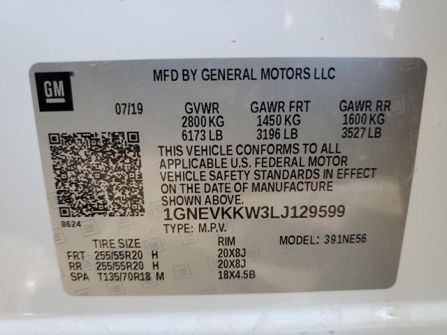 Photo 12 VIN: 1GNEVKKW3LJ129599 - CHEVROLET TRAVERSE P 