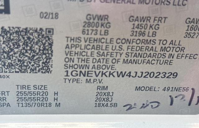 Photo 9 VIN: 1GNEVKKW4JJ202329 - CHEVROLET TRAVERSE H 