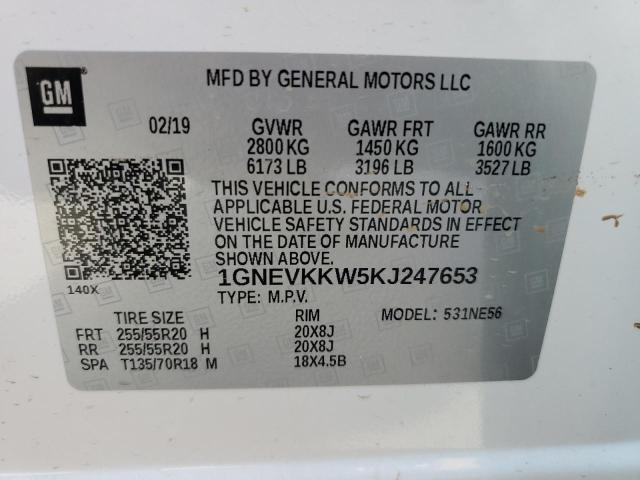 Photo 12 VIN: 1GNEVKKW5KJ247653 - CHEVROLET TRAVERSE P 