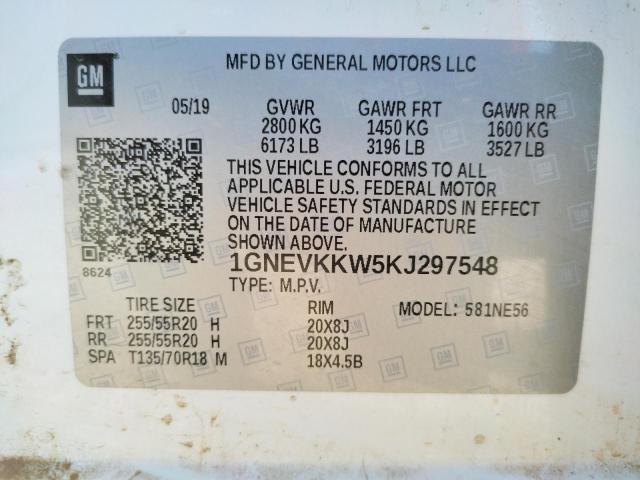 Photo 9 VIN: 1GNEVKKW5KJ297548 - CHEVROLET TRAVERSE P 