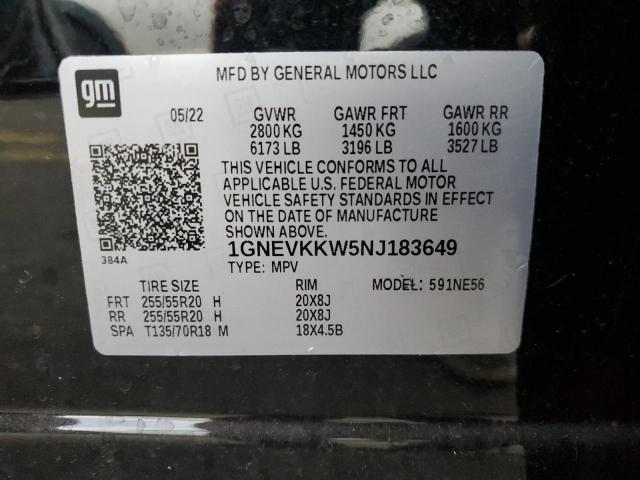 Photo 12 VIN: 1GNEVKKW5NJ183649 - CHEVROLET TRAVERSE P 